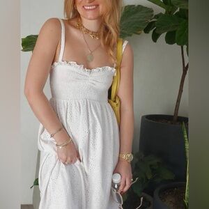 Hill house Frida Elegant White Eyelet Dress